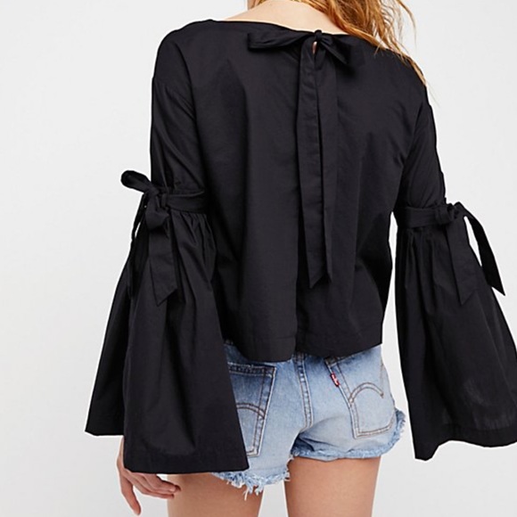 Free People Tops - Free People Obviously Yours black cotton blouse XS